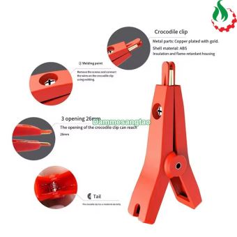 Đầu kẹp cá sấu LCR Kelvin đồng mạ vàng 52mm (1 Cặp)