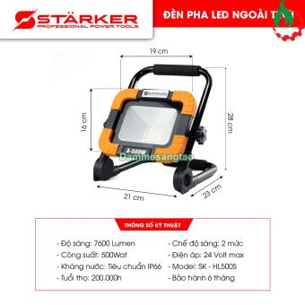 Đèn pha led STARKER SK-HL500S 21V gấp gọn 2 chế độ sáng 500W (32Led)