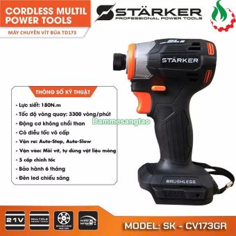 Máy khoan pin 21V STARKER SK-CV173GR không chổi than 180N.m