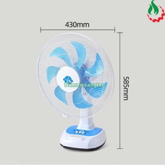 Quạt sạc tích điện 16 inch pin 12V-21V (3 Cấp độ gió tích hợp đèn LED và cổng USB)
