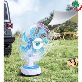 Quạt sạc tích điện 16 inch pin 12V-21V (3 Cấp độ gió tích hợp đèn LED và cổng USB)