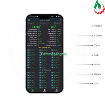 Mạch đa năng 8S-20S 40A JK-BD6A24S4PD bảo vệ pin Lithium có app Bluetooth cân bằng chủ động 0.6A