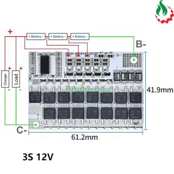 Mạch 3S 50A 12V (12.6V) bảo vệ pin Li-ion 3.7V cân bằng chủ động - Max 100A (BMS-VS3S50IC)