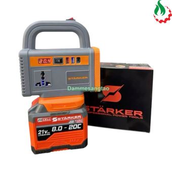 Đế chuyển pin STARKER 21V SK-ITG360SGR sang điện 220V công suất 200W chân phổ thông