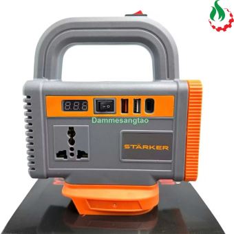 Đế chuyển pin STARKER 21V SK-ITG360SGR sang điện 220V công suất 200W chân phổ thông