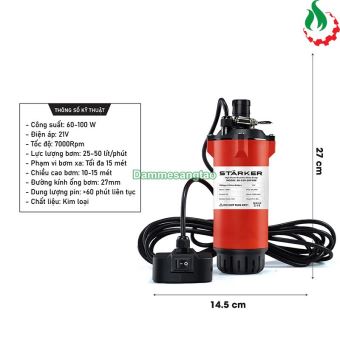 Máy bơm chìm ly tâm pin STARKER 21V SK-X20-SUP380 100W áp lực cao lưu lượng 80L/Phút