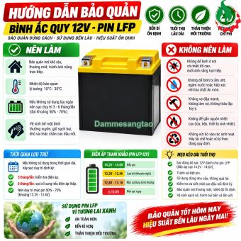 Pin B-MO05 LFP 12V Đóng Bình Ắc Quy Xe Máy Dòng Xả Cao