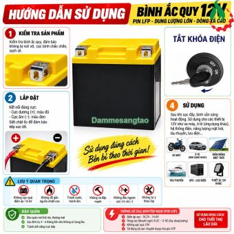 Pin B-MO05 LFP 12V Đóng Bình Ắc Quy Xe Máy Dòng Xả Cao