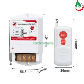 Bộ công tắc điều khiển từ xa 220V 40A 1000m-3000m (Có học lệnh)