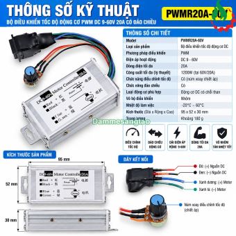 Mạch Điều Khiển Tốc Độ Động Cơ DC 9-60V 20A 1200W