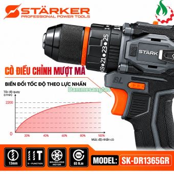 Máy khoan pin STARKER 21V SK-DR1365GR 65N.m