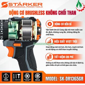 Máy khoan pin STARKER 21V SK-DR1365GR 65N.m