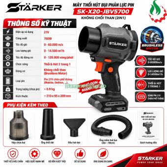 Máy thổi hút bụi STARKER 21V SK-X20-JBV5700 700W