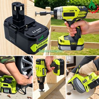 Pin đóng RYOBI 18V 18650 nhận sạc zin B-VR181810IZ