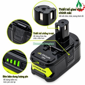 Pin đóng RYOBI 18V 18650 nhận sạc zin B-VR181810IZ