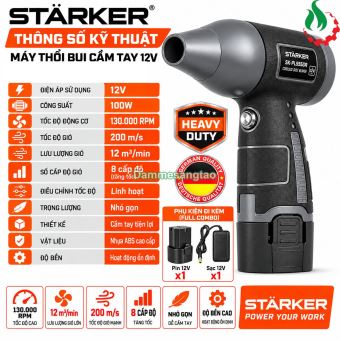 Máy thổi phản lực STARKER 12V không chổi than 8 cấp độ