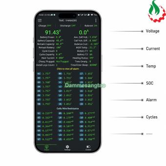 Mạch đa năng 8S-24S JK-BD6A24S bảo vệ pin Lithium có app Bluetooth cân bằng chủ động 0.6A