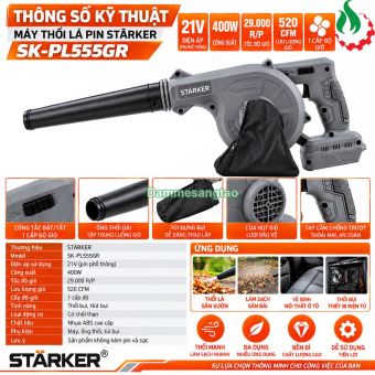 Máy thổi hút bụi STARKER SK-PL555GR 400W 520CFM