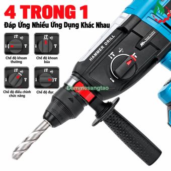 Máy khoan bê tông dùng pin 3 chức năng 18V không chổi than