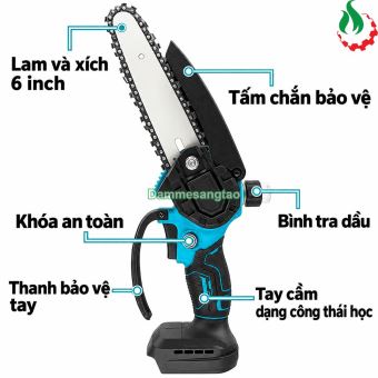 Cưa xích pin 18V CXM1-M186I 6 inch bơm dầu chân phổ thông