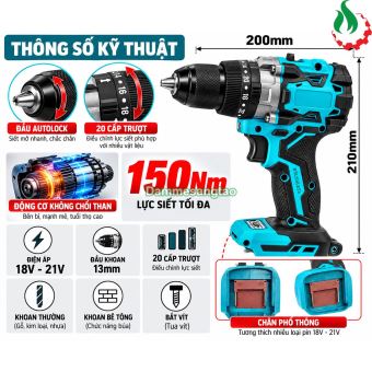 Máy khoan pin KM4-M1813BL 150N.m không chổi than 13mm