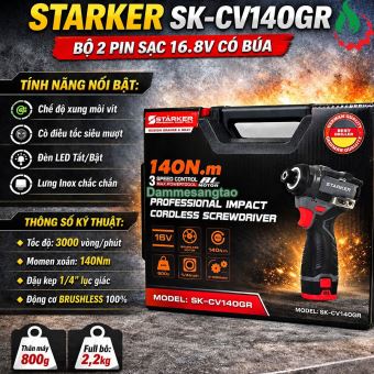 Máy bắn vít STARKER SK-CV140GR 16.8V 140N.m Brushless
