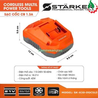 Sạc pin STARKER 21V SK-CB13A 2A chân pin Makita
