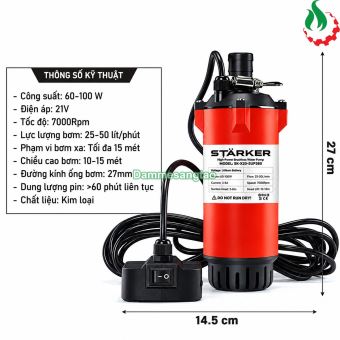 Máy bơm chìm pin STARKER SK-X20-SUP380 21V 100W 80L/phút