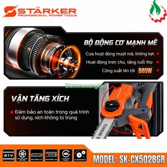 Cưa xích STARKER SK-CX5028GR 21V 900W 12inch Brushless