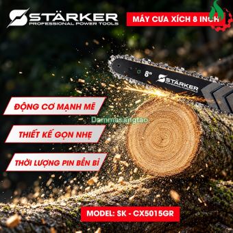 Cưa xích STARKER SK-CX5015GR 21V 8inch Brushless bơm dầu