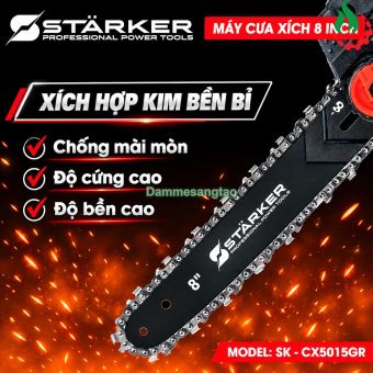 Cưa xích STARKER SK-CX5015GR 21V 8inch Brushless bơm dầu
