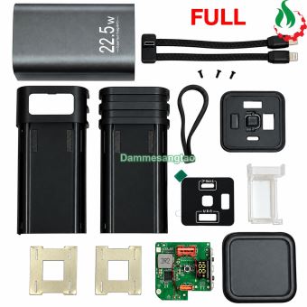Vỏ box K80 4 cell 21700 22.5W Type-C USB LED hiển thị pin