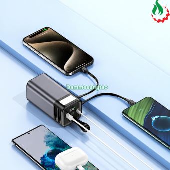 Vỏ box K80 4 cell 21700 22.5W Type-C USB LED hiển thị pin