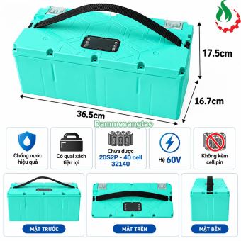 Hộp pin xe điện 60V 32140 20S2P chống nước S150-H6020S2P321