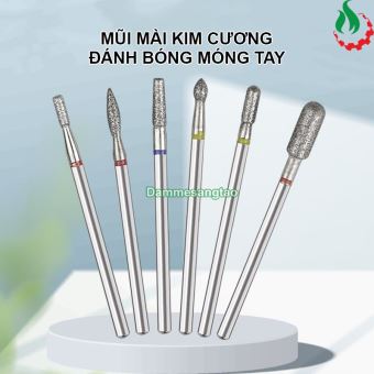 Bộ 6 mũi mài kim cương đa năng cho máy mài mini đánh bóng móng tay MKC-MT6