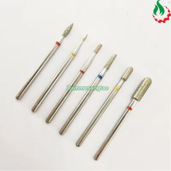 Bộ 6 mũi mài kim cương đa năng cho máy mài mini đánh bóng móng tay MKC-MT6
