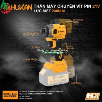 Máy bắn vít pin 21V Hukan HK-CVFS230N 230Nm