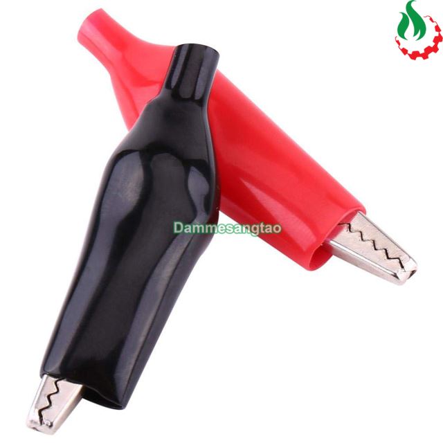 Đầu kẹp cá sấu mini đỏ đen (Tính cặp)