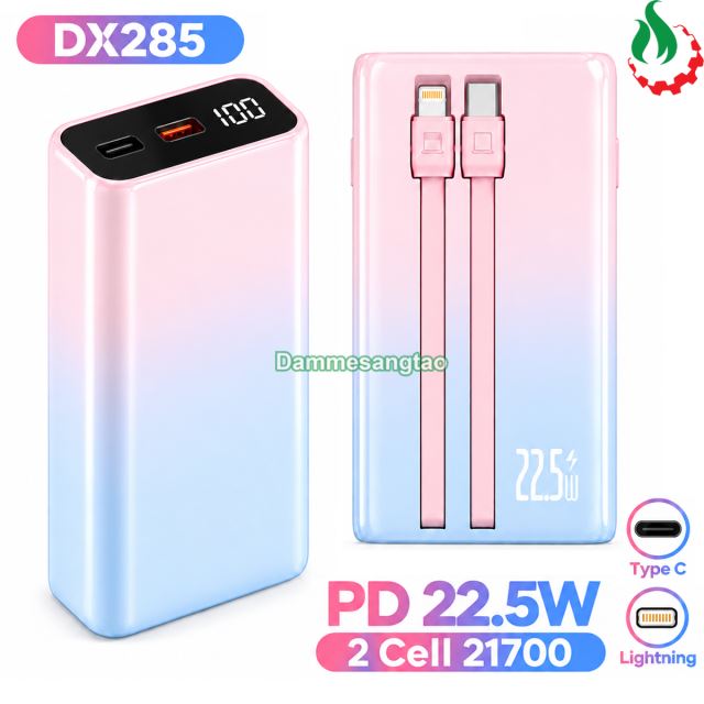 Box sạc dự phòng 2 cell 21700 (DX285) sạc nhanh 22.5W