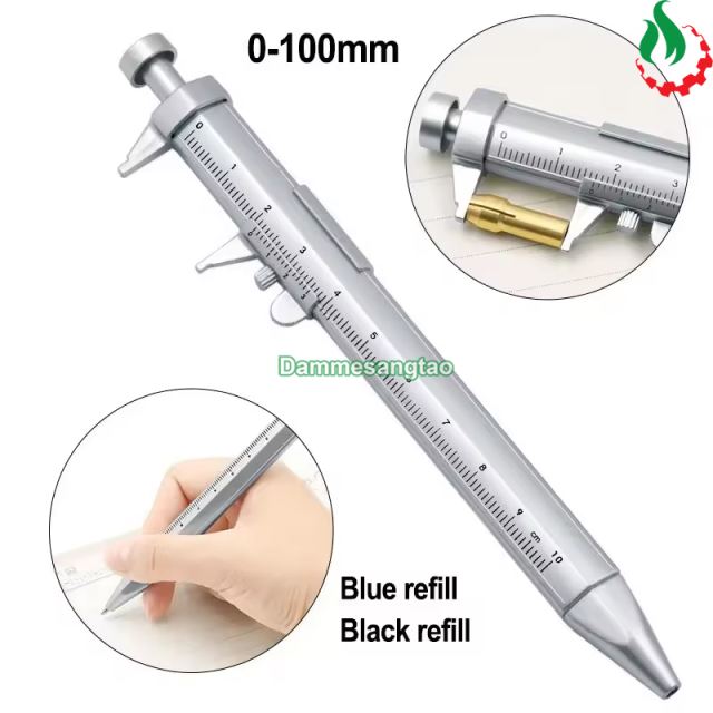Bút bi đa năng tích hợp thước kẹp nhựa 0-100mm BTTK100