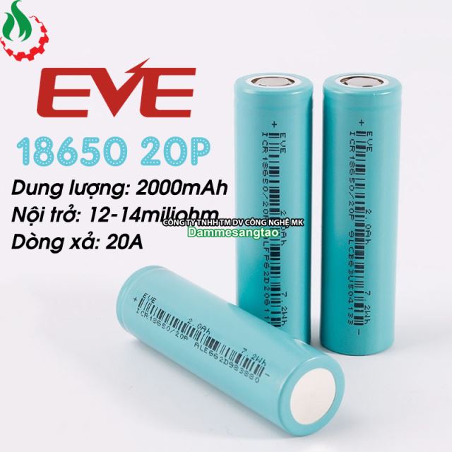 Cell pin 18650 EVE Li-ion 3.7V 2000mah 10C - Xả 20A
