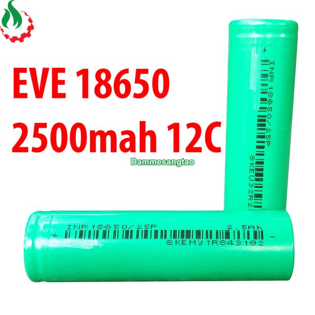 Cell pin 18650 EVE Li-ion 3.7V 2500mah 12C - Xả 30A
