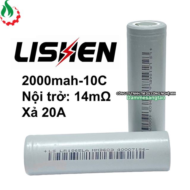 Cell pin 18650 Lishen 2000mah-10C-20A (Li-ion 3.7V)
