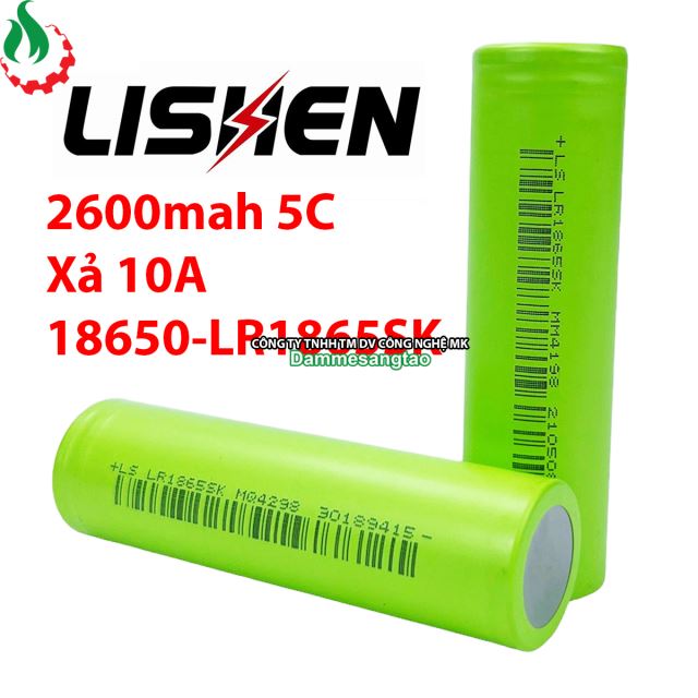 Cell pin 18650 Lishen Li-ion 3.7V 2600mah 5C - Xả 10A
