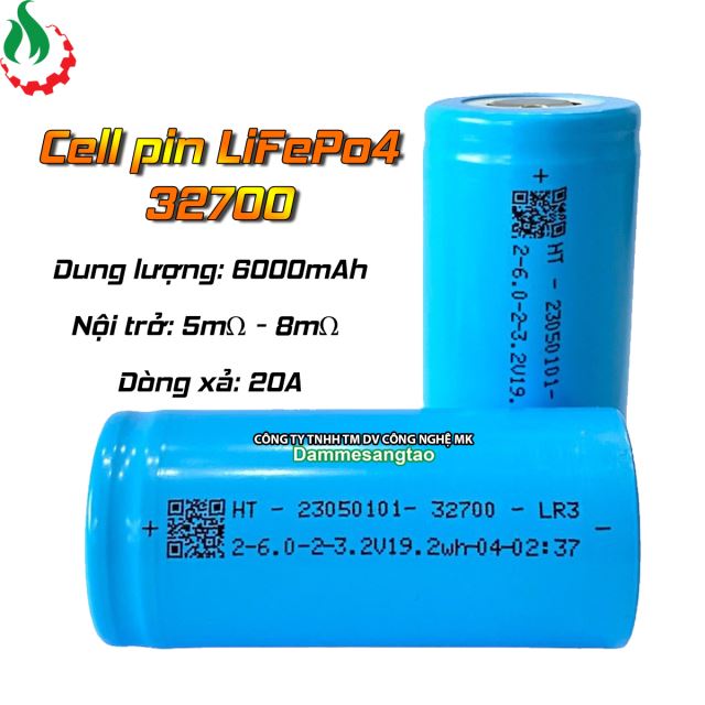 Cell pin 32650 3.2V đầu phẳng LiFePo4 6000mah (Pin sắt)