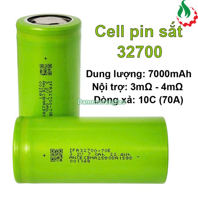 Cell pin sắt IFR 32700 70E LiFePo4 3.2V 7000mAh 10C - Xả 70A