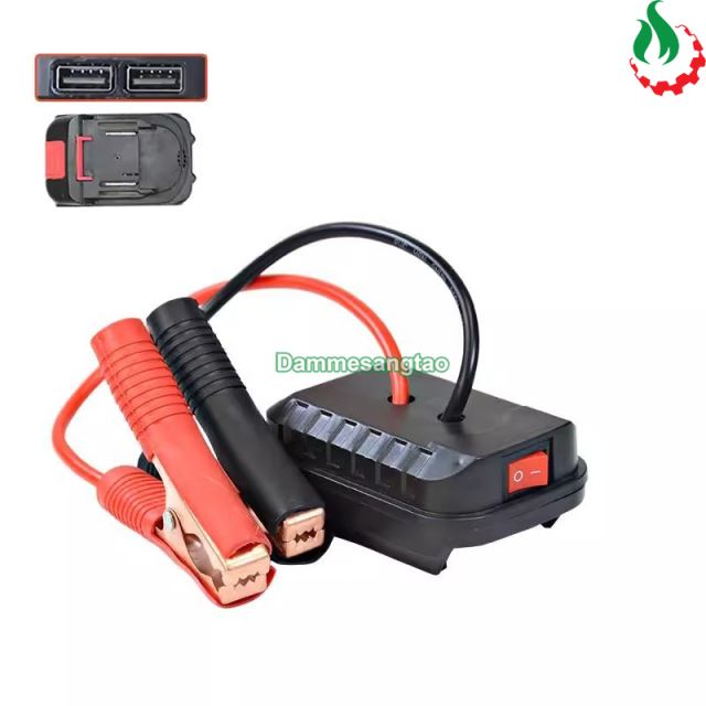 Đế chuyển pin MAKITA 18V ra 2 đầu kẹp cá sấu kích bình ô tô xe máy