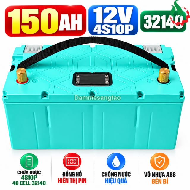Hộp đựng pin 12V 32140 4S10P 150AH chống nước S150-H124S10P321