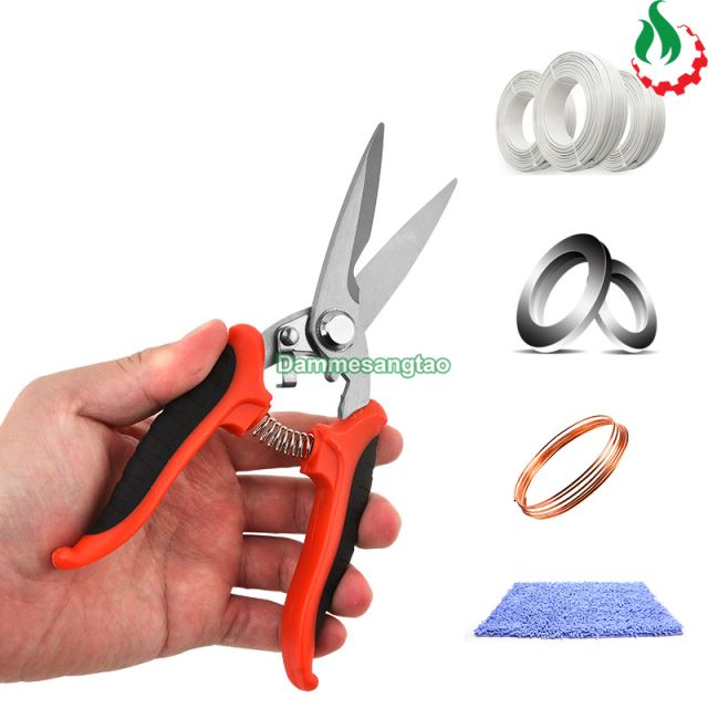 Kéo cắt đa năng có răng cưa bằng thép không rỉ tay nắm cao su