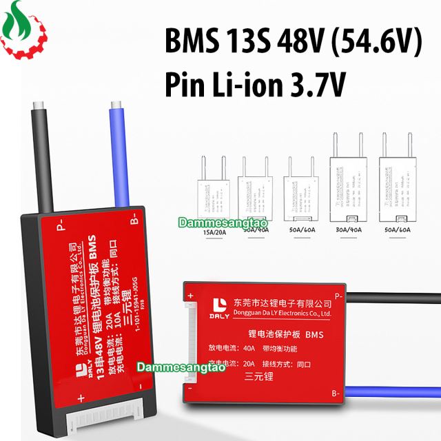 Mạch 13S 48V (54.6V) bảo vệ pin Li-ion 3.7V xe điện